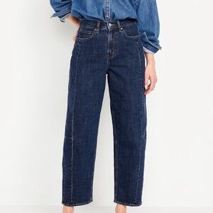 Old Navy High Waisted Barrel Jeans 6 Tall NWT
